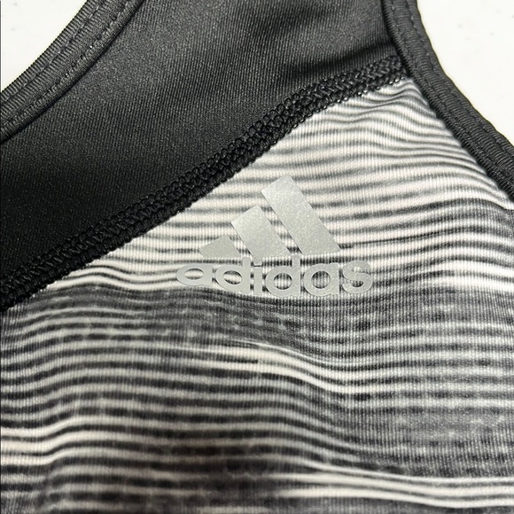 Adidas Women's Black and White Techfit Sports Bra - Picture 3 of 8